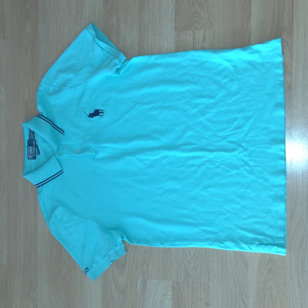Vintage Polo Ralph Lauren Blue Pro Fit Large Big Pony Cotton Blend Men's Size M